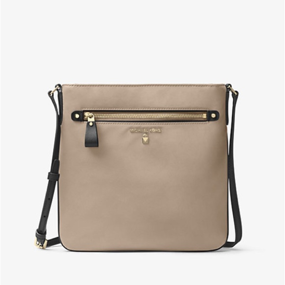 Michael Kors Beige and Black Kelsey Crossbody Bag